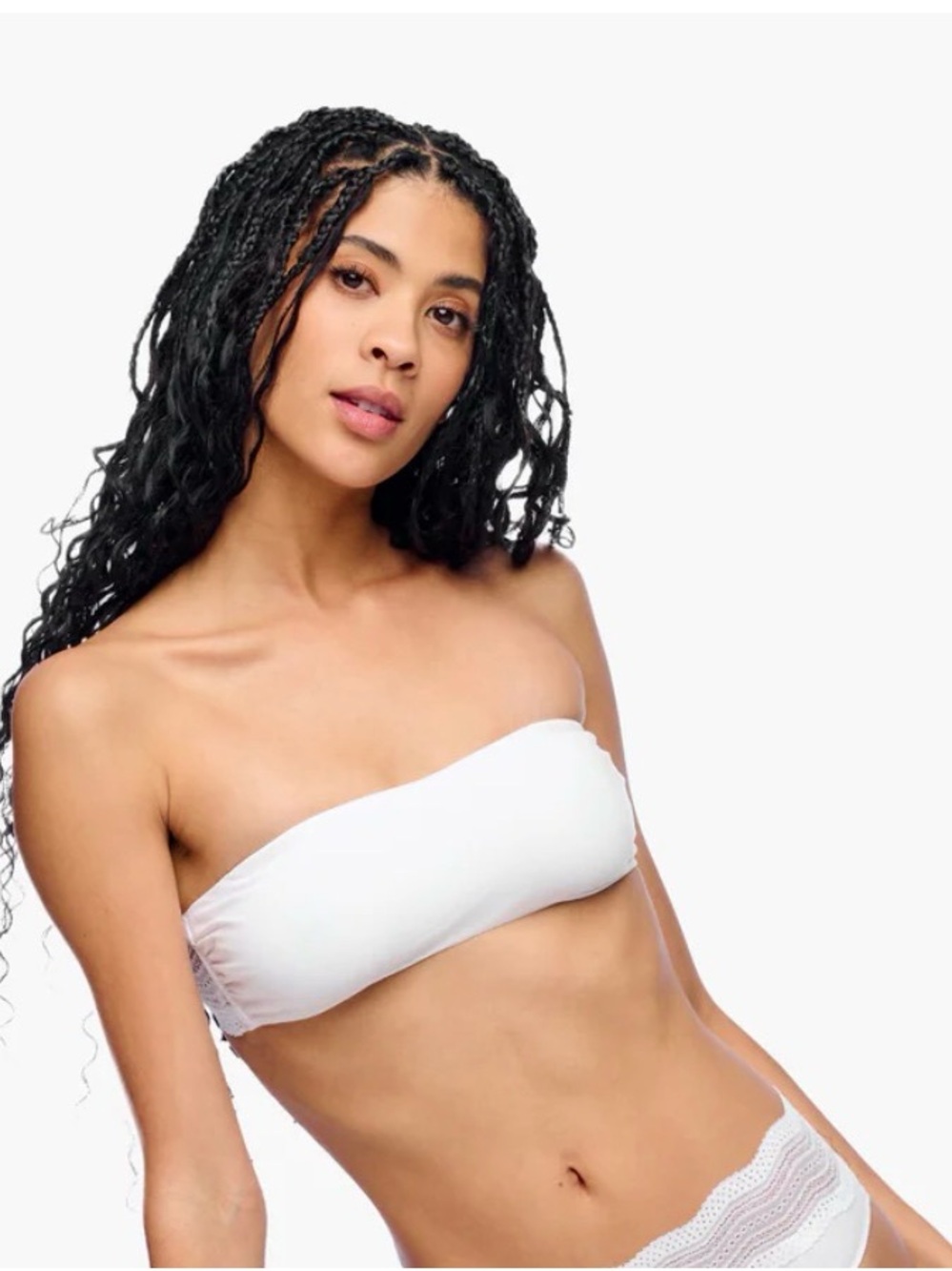 Shade & Shore White Strapless Bandeau Bikini Top Size L (12/14)